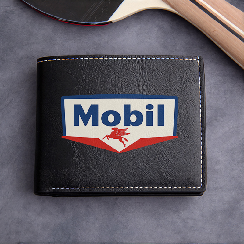 Embroidery Design Logo - Mobil Logo Premium PU Leather Wallet
