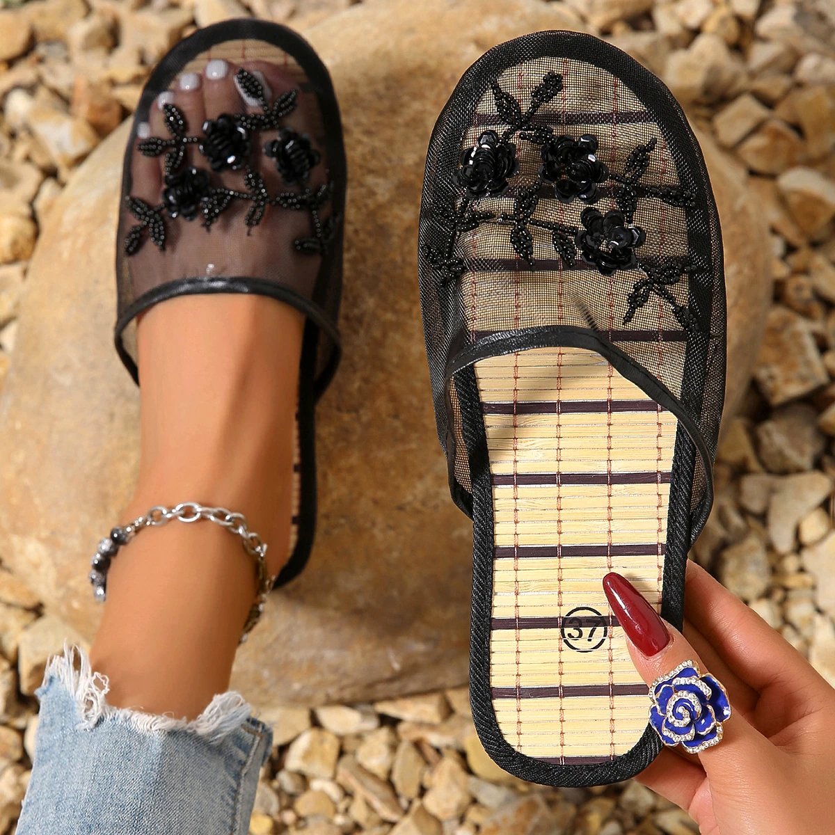 Ladies Mesh Closed Toe Slide S - огляд і ціна Embroidery Garments