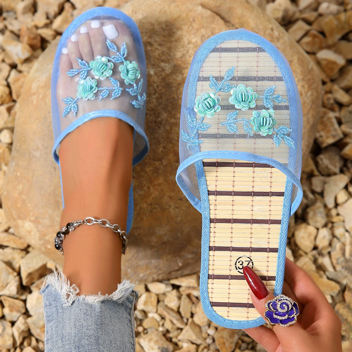 Ladies Mesh Closed Toe Slide S - огляд і ціна Embroidery Garments